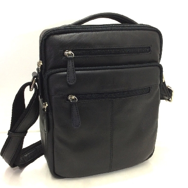 Bolso Bandolera Grande en Piel JL color Negro