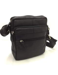 Bolso Bandolera de Piel JL Mediano en color Negro