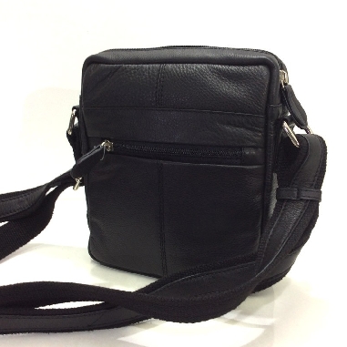 Bolso Bandolera de Piel JL Mediano en color Negro