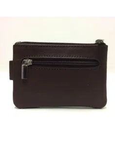 Monedero de Piel Classic con 2 Cremalleras y Trabilla Coñac 2