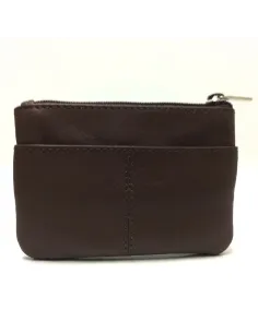 Monedero de Piel Classic con 2 Cremalleras color Coñac 2