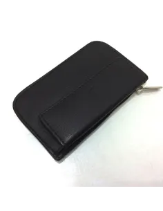Monedero con Cremallera y Solapa de JL Piel en Negro
