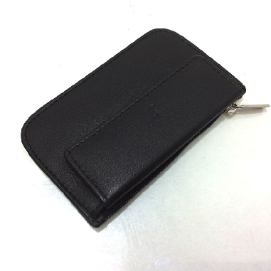 Monedero con Cremallera y Solapa de JL Piel en Negro