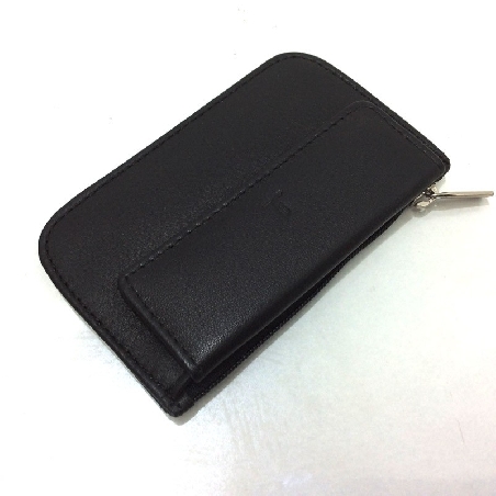 Monedero con Cremallera y Solapa de JL Piel en Negro