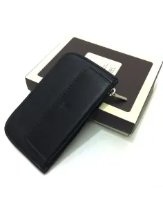 Monedero con Cremallera y Solapa de JL Piel en Negro 2