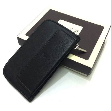 Monedero con Cremallera y Solapa de JL Piel en Negro