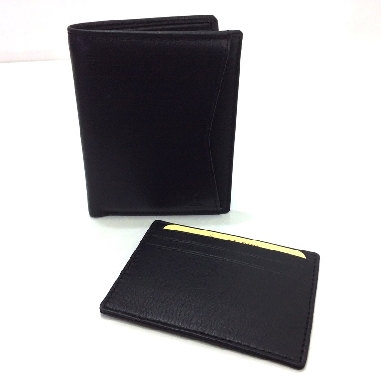 Cartera de JL Piel Classic con Tarjetero extraíble en Negra