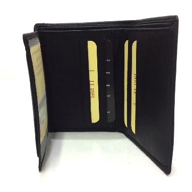 Cartera de JL Piel Classic con Tarjetero extraíble en Negra