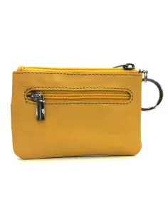Monedero de Piel Classic con 2 Cremalleras y Trabilla Mostaza 2