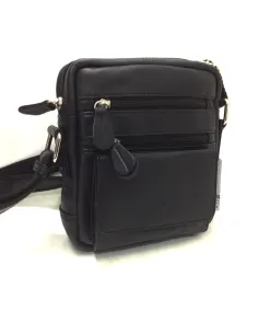 Bolso hombre Bandolera de Piel JL en Negro