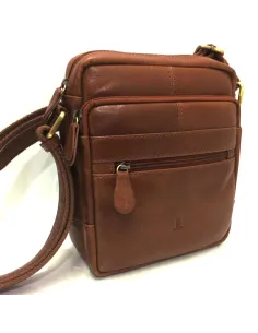 Bolso para hombre de Piel JL mediano en color Coñac