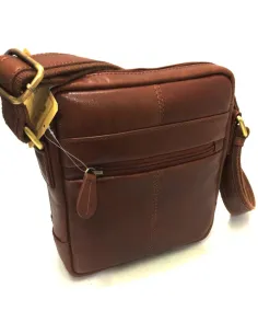 Bolso para hombre de Piel JL mediano en color Coñac 2