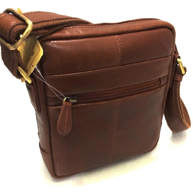 Bolso para hombre de Piel JL mediano en color Coñac
