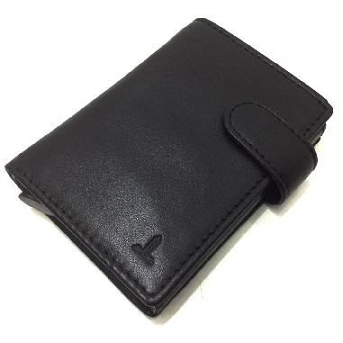 Tarjetero Scrid Rfid Billetero en Piel JL color Negro