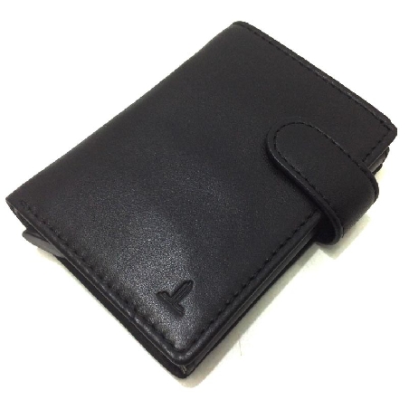 Tarjetero Scrid Rfid Billetero en Piel JL color Negro