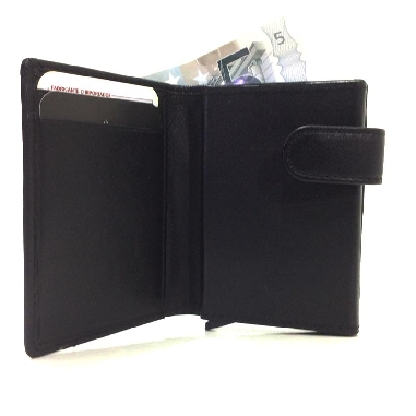 Tarjetero Scrid Rfid Billetero en Piel JL color Negro