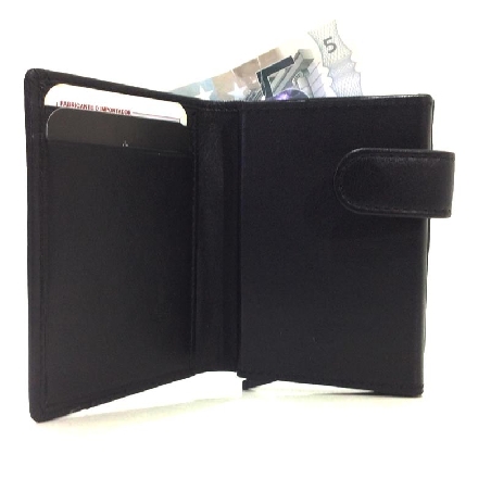 Tarjetero Scrid Rfid Billetero en Piel JL color Negro