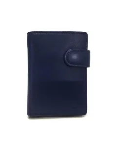 Tarjetero Scrid Rfid Billetero en Piel JL color Azul