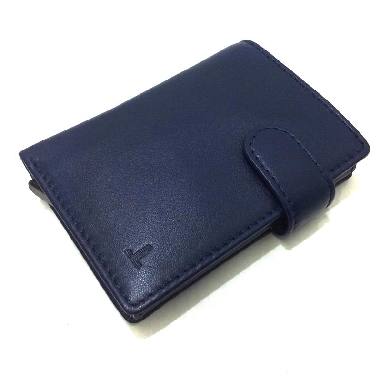 Tarjetero Scrid Rfid Billetero en Piel JL color Azul