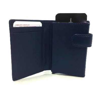 Tarjetero Scrid Rfid Billetero en Piel JL color Azul