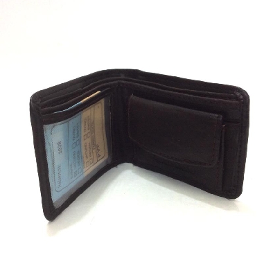 Super Mini Monedero Billetero de Piel Kronos en Marron