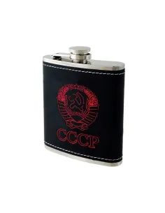 Petaca Licorera Metálica acabado CCCP 7 Onzas