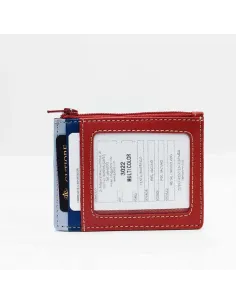 Tarjetero monedero de piel Gutiore en Rojo 2