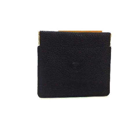 Monedero de clik en Piel Negro
