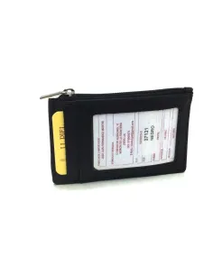 Monedero Tarjetero de Piel JL en Negro 2
