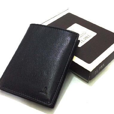 Cartera tarjetero de Piel JL Classic en color Negro