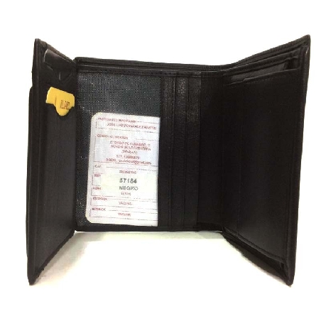 Billetera grande de Piel JL Classic en color Negro