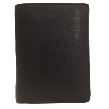 Cartera tarjera grande de Piel JL Classic en color Negro