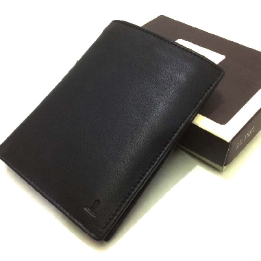 Cartera tarjera grande de Piel JL Classic en color Negro