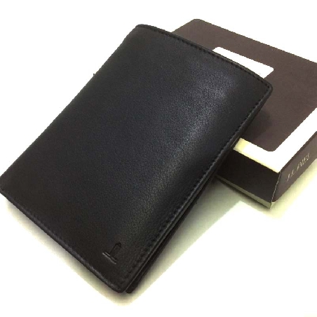 Cartera tarjera grande de Piel JL Classic en color Negro