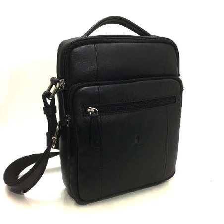 Bolso mediano con asa para Hombre de Piel JL en Negro