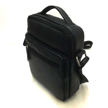 Bolso mediano con asa para Hombre de Piel JL en Negro