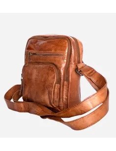 Bolso Artesanal tipo bandolera color cuero de Coferpiel