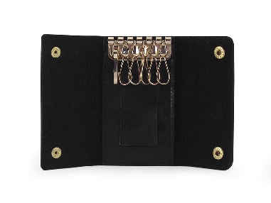 Llavero de Piel ACQ con 6 llaves color Negro