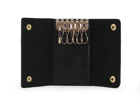 Llavero de Piel ACQ con 6 llaves color Negro