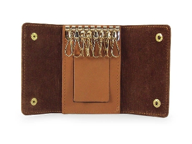 Llavero de Piel ACQ con 8 llaves color Cuero