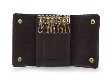 Llavero de Piel ACQ con 8 llaves color Marron