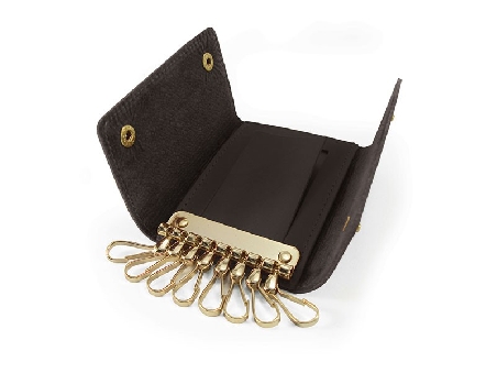 Llavero de Piel ACQ con 8 llaves color Marron