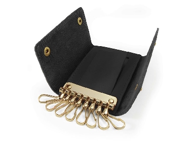 Llavero de Piel ACQ con 8 llaves color Negro