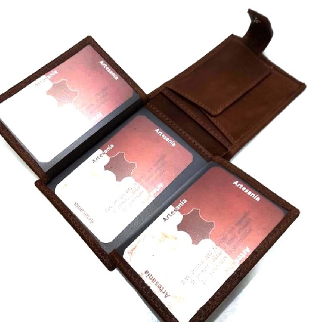 Americana con monedero de Piel Caballo en Marron
