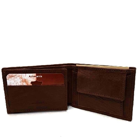 Mini Americana con monedero de Piel Caballo en Marron