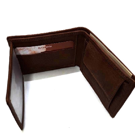 Mini Americana con monedero de Piel Caballo en Marron