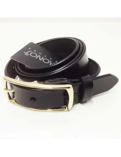 Cinturon para mujer en Piel Hebilla dorada color Negro