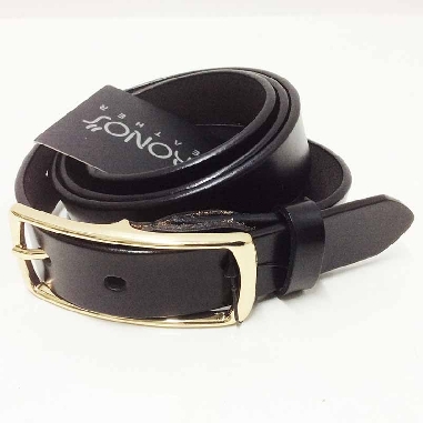 Cinturon para mujer en Piel Hebilla dorada color Negro