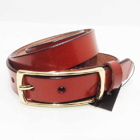 Cinturon para mujer en Piel Hebilla dorada color Rojo