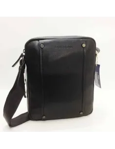 Bolso de piel para hombre D&L en Negro tamaño mediano